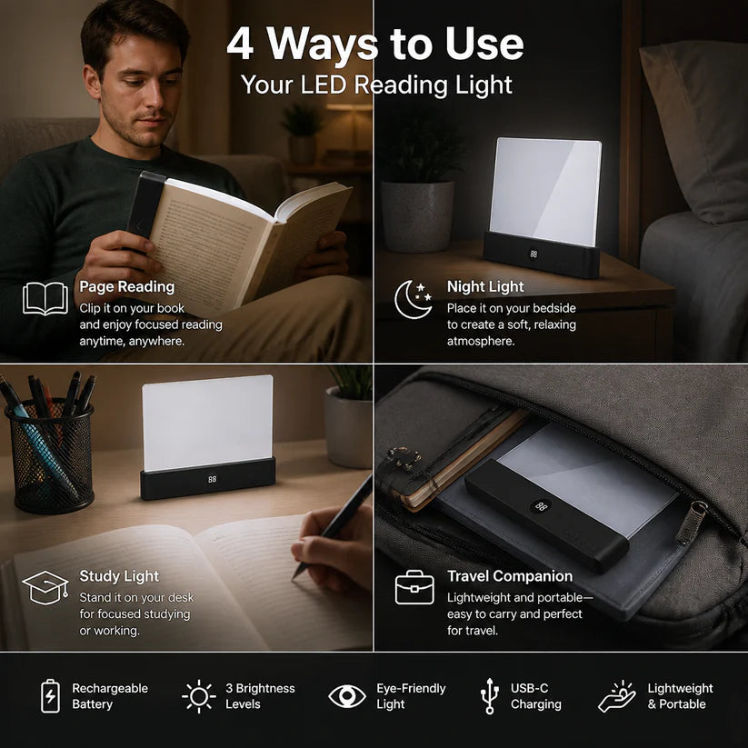 PageGlow LED Rechargeable Book Light