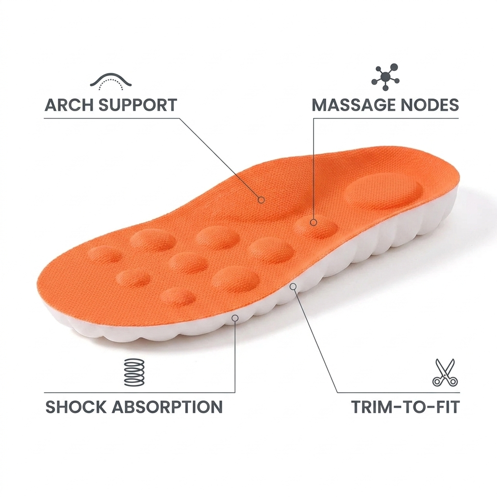 StepHaven Orthotic Massage Insoles — All-Day Arch Support & Heel Pain Relief