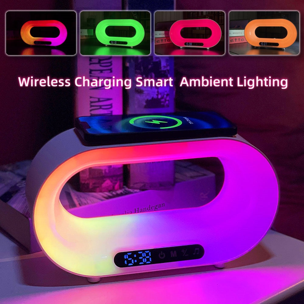 3-in-1 Smart Night Light with Alarm Clock & Wireless Charger