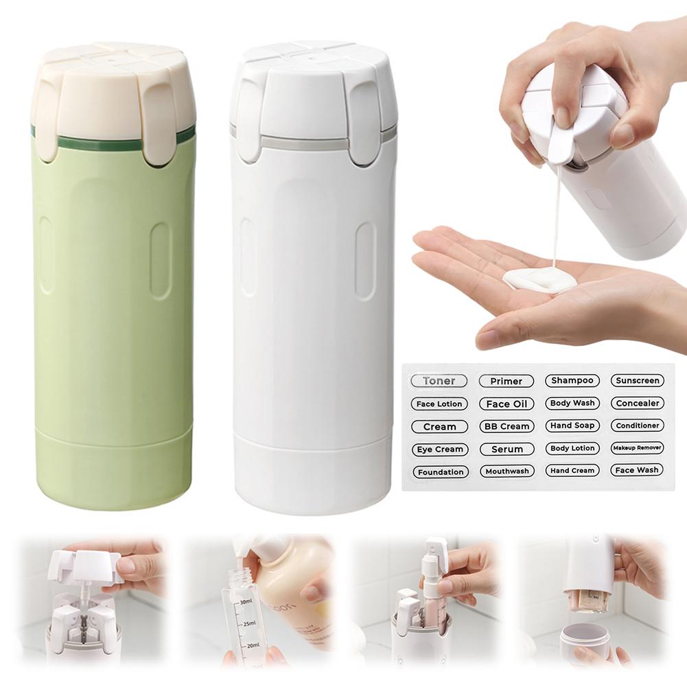 4-in-1 Travel Dispenser Bottle – Leak-Proof Refillable Toiletry Organiser