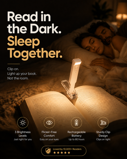 LED Clip-On Book Light — Rechargeable USB Reading Light