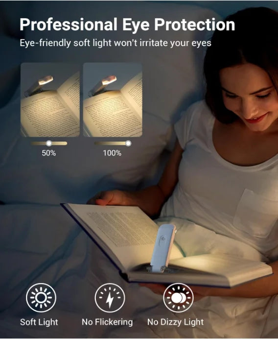 LED Clip-On Book Light — Rechargeable USB Reading Light