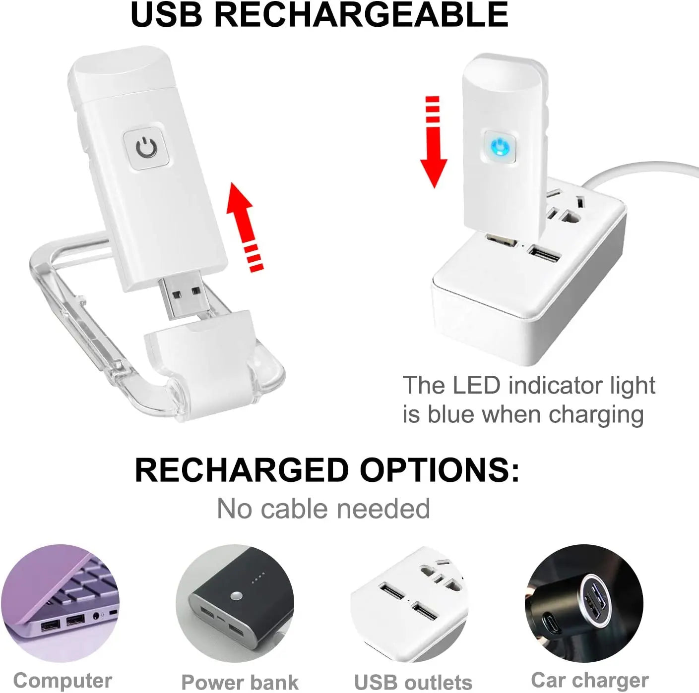 LED Clip-On Book Light — Rechargeable USB Reading Light