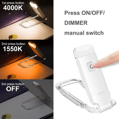 LED Clip-On Book Light — Rechargeable USB Reading Light