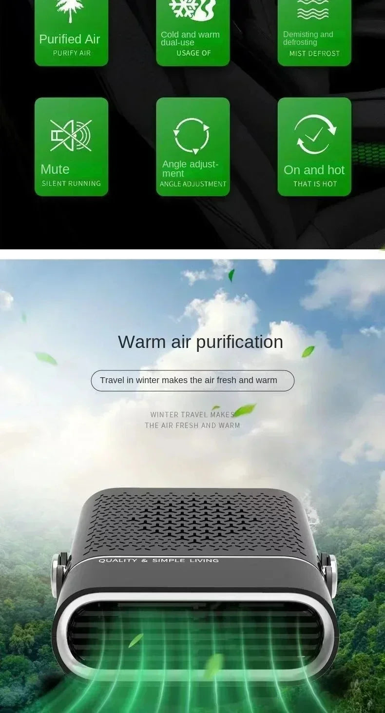 FrostFlow Portable Car Heater & Windshield Defroster
