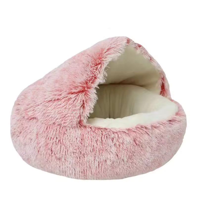 CalmNest™ Hooded Pet Bed — Anxiety-Relief Donut Bed for Dogs & Cats