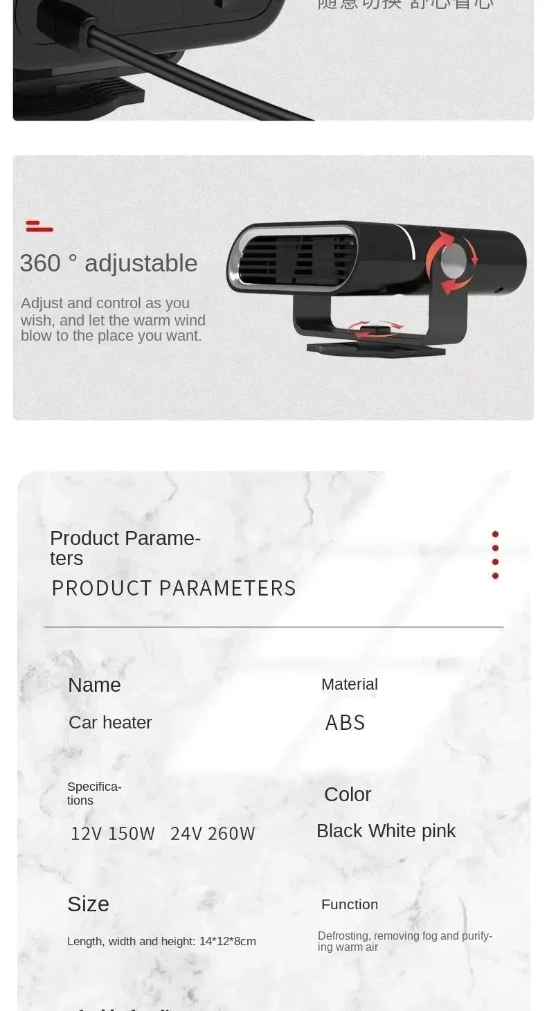 FrostFlow Portable Car Heater & Windshield Defroster